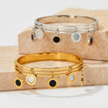 Triple Layered Wearing Roman Women Fine Plain Gold Waterproof Bangles Jewelry Bangle