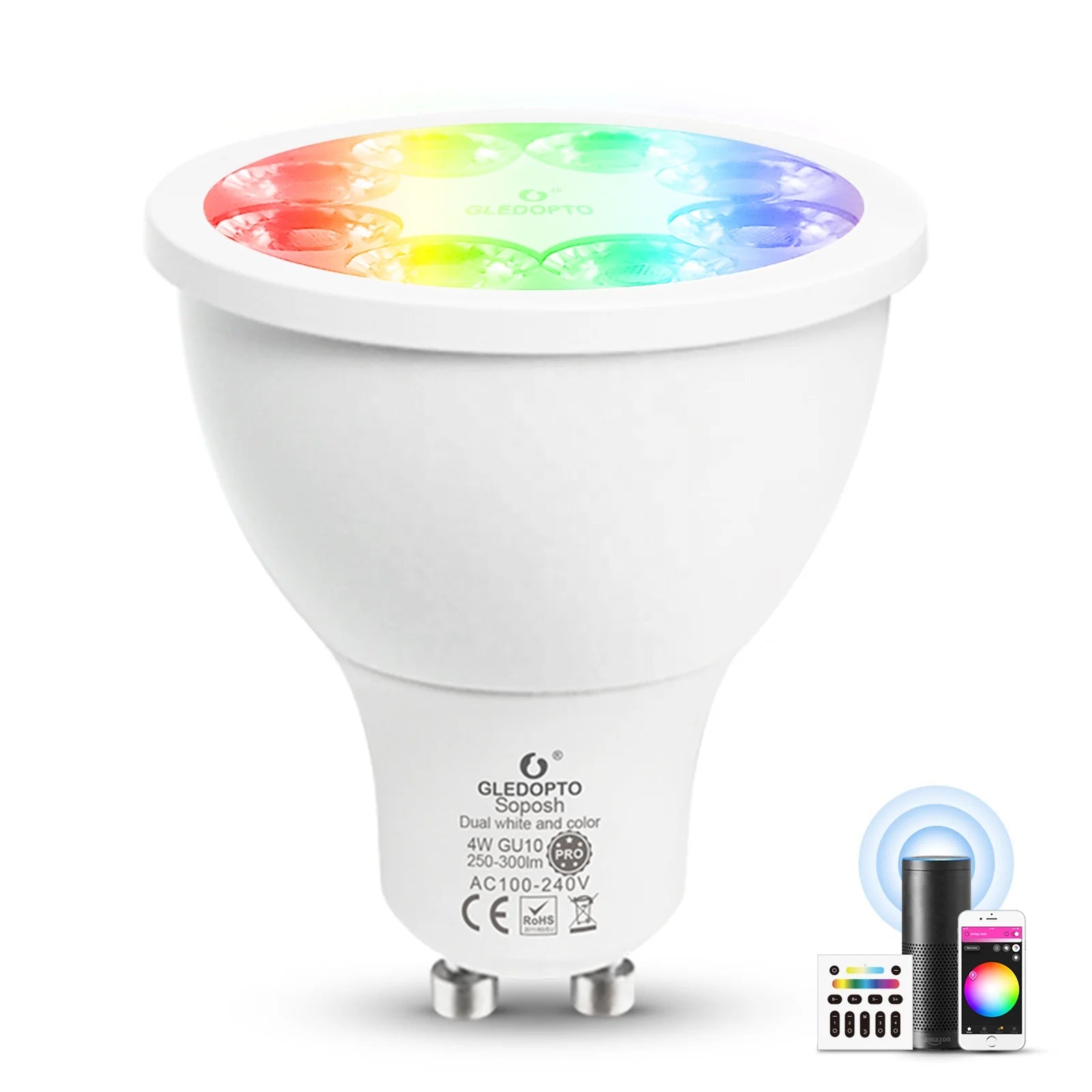 Gledopto ZigBee3.0 Smart LED Spotlight GU10 Group Control RGBW CCT Tunable IFTTT Wireless Dimmable Aluminum Lamp Body CRI Ra80