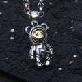 YK- Golden Bear Pendant Astronaut Stainless Steel Pendant Necklace Astronaut Accessoires