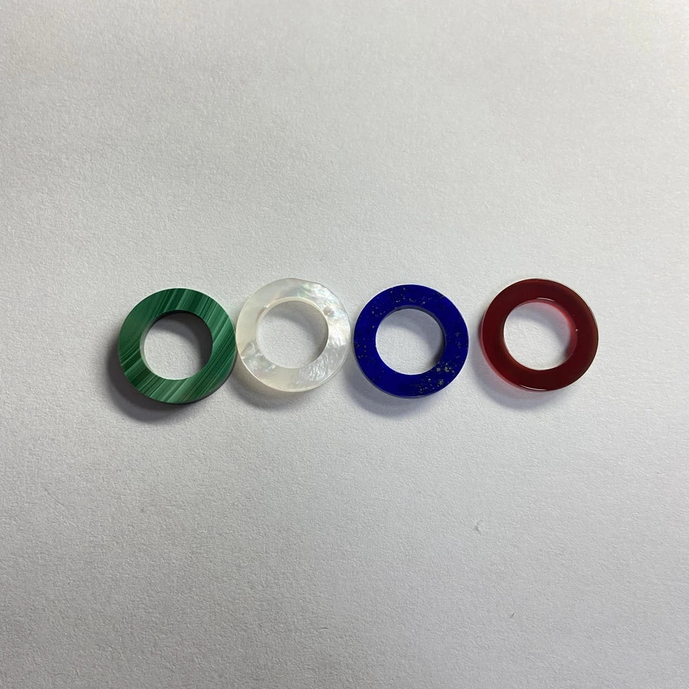 15x9mm New Design Circle Donuts Loose Gemstone Natural Green Malachite Price Pendant Ring Making