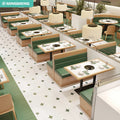 Restaurant Furniture Set Restaurant Tables and Chairs Set Light Wood and Fashion PU Leather Furniture Coffee Cafe Shop