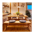 Home 5 cm Table Top Cross Leg Four Seater Wooden Dining Table and Bench Set Dining Room Furniture Mesas Restaurante