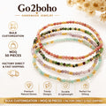 Go2boho Natural Gemstone Beaded Bracelet for Women 2mm Crystal Beads Adjustable Stackable Minimalist Boho Jewelry