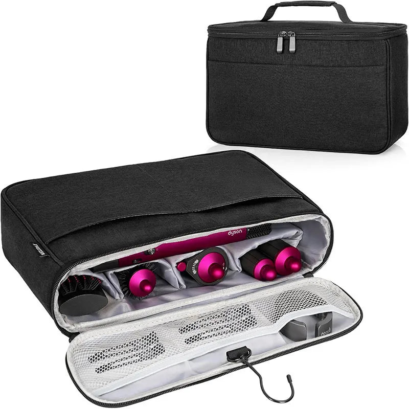 Polyester Multifunctional Travel Storage Pouch Waterproof Zipper Closure Hair Dryer Curling Iron Hanging Storage Bag