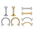 G23 Titanium Labret Lip Stud Ear Earrings 16G Cartilage Helix Piercing Lobe Conch Eyebrow Nose Body Jewelry