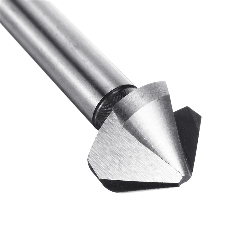 6Pcs 6.3-20.5mm Chamfering End Mill Cutter 3 Flute Round Shank 90 Degree HSS Countersink Deburring Tapered Drill Bit