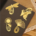 Beautiful Gold Plated Metal Bookmark Book Markers for Book Page Ginkgo Leaf Olive Sunflower Butterfly MegaBDM