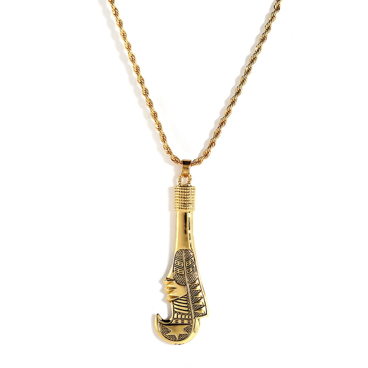 2023 Hot Sale Retro Vintage 14K Gold Plated Samoa Fish Hook Necklace Hawaiian Jewelry Wholesale Necklaces for Men