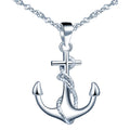 925 Pure Silver Anchor Necklace Stars Rudder Combination Classic Necklace Pendant