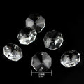 Honor of Crystal 10-50mm Clear Two Holes Crystal Cuts Octagon Beads for Decorative Chandelier Parts