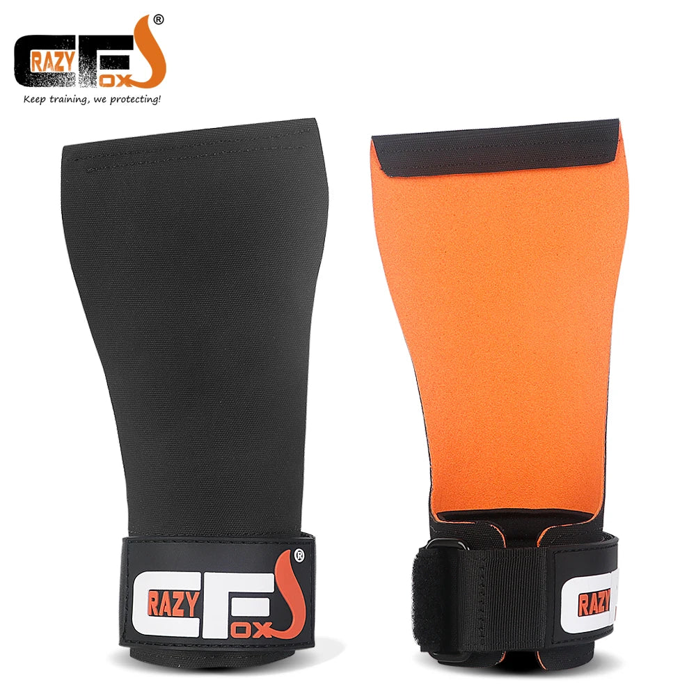 CrazyFox Hypalon Heavy-Duty Straps for Weightlifting Deadlift Wrist Support Calleras-Chalk Free Weightlifting Gloves