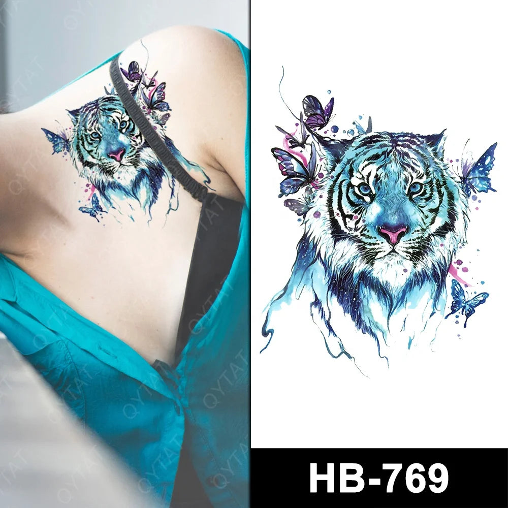Top Sell Temporary Fierce Tribal Tiger Tattoo