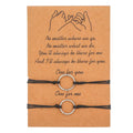 Fine Jewelry Card Couple Bracelet Adjustable Hand Woven Rope Bracelet Creative Large and Small Circle Bracelet for Women Men