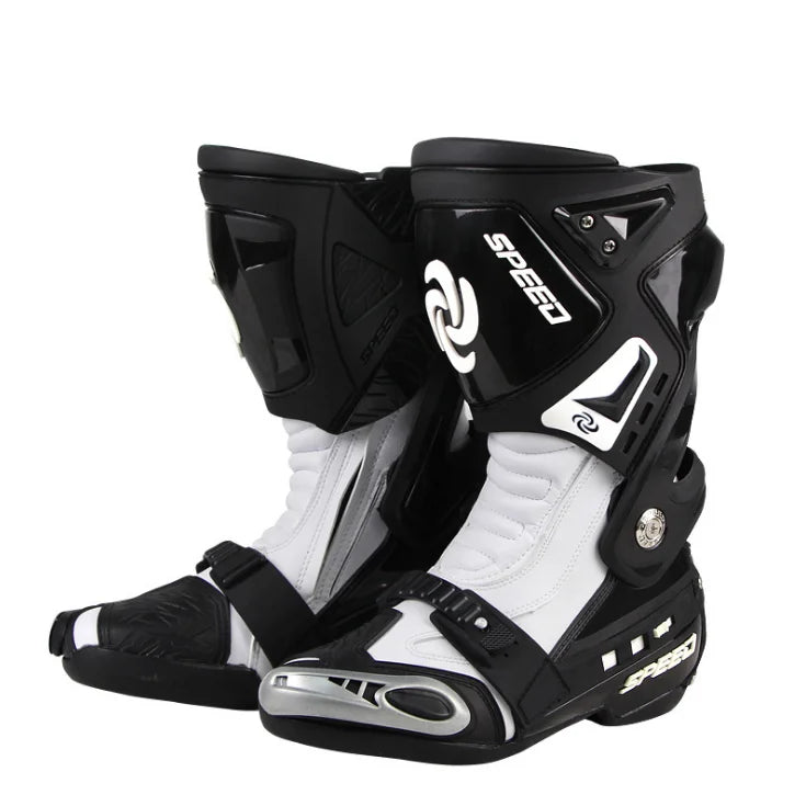 RIDING Microfiber Motorcycle Boots Men Pro SPEED Racing Dirt Bike Boots Knee-high Motocross Boots Riding Motorboats