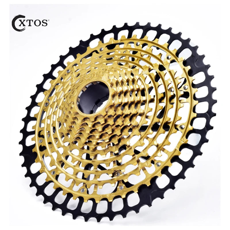 XTOS  Bicycle Cassette HG MTB 11-50T  Full Steel 12Speed  Gold Mountain Bike Freewheel MTB Cassette Bicycle Accessories