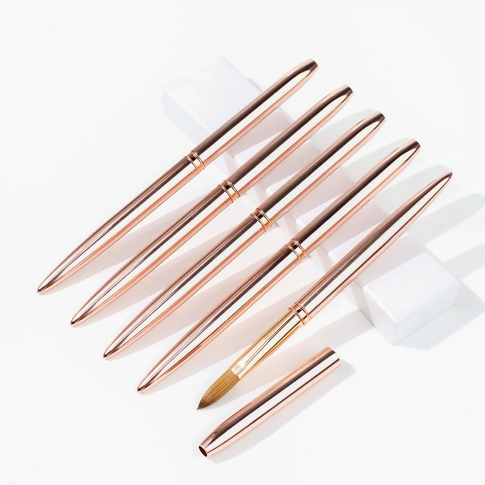 Hot Sale Ecofriendly Golden Kolinsky Nail Brush Beauty Personal Care Nail Kit Art Brush Acrylic Nail Brush 2025