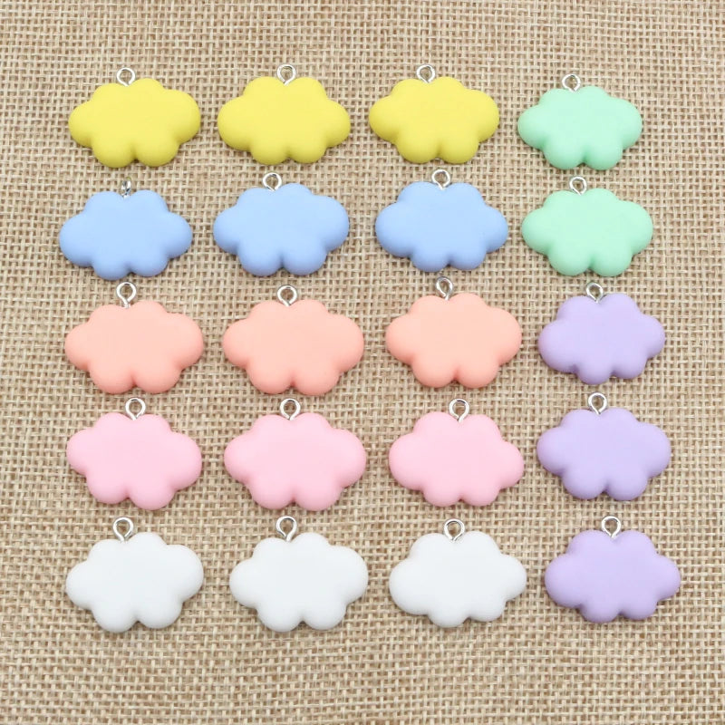10Pcs 20x25mm Cloud Resin Charms Cute Kids Pendant Charms for Necklace Earrings Bracelets Jewelry Making Diy Accessories