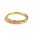 Fashionable Simple Vintage 18k Gold-plated Stainless Steel Diagonal Striped Diamond Inlaid Bracelet Waterproof Women's Jewelry