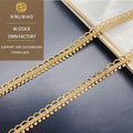 Wholesale Polyester Embroidered Lace Trim Water Soluble Garment Trim with Metal Bar Code Skirt Trim