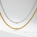 YF3346 Fashion 18k Gold Plated Jewelry 316L Stainless Steel Cubic Zircon Beads Necklace Luxury Diamond Choker Necklace MegaBDM