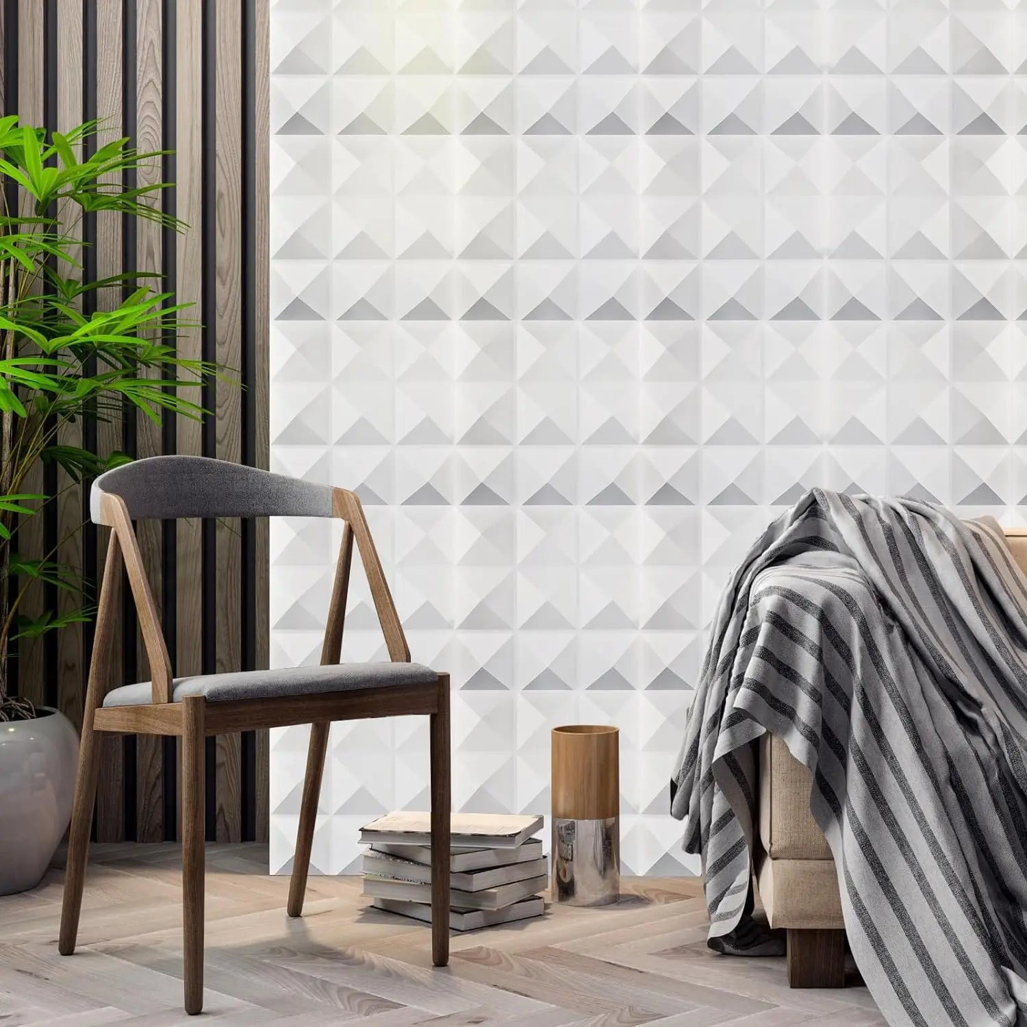 Modern Waterproof Various Color PVC 3D Texture Paintable Wall Panels for Engineering Household & Hotel Interior Decoration