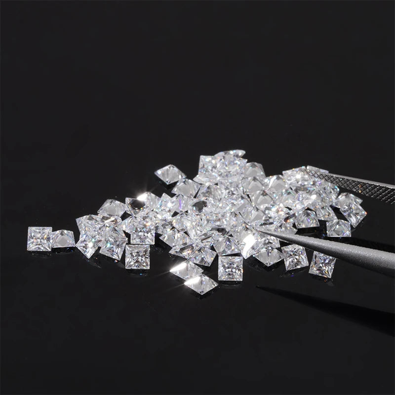 5X5MM Starsgem Jewelry Wholesale Gems Manufacturers Square Princess Cut DEF White VVS Clarity Loose Moissanite Gemstones
