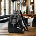 Custom Fashion Womens Backpack Zipper Mobile Phone Bagpack Ladies Bag Soft PU Leather Polyester with Curved Shoulder Strap Black
