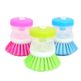 Plastic Pot Brush Household Cleaning Brush Can Add Liquid Hydraulic Dish Washing Brush