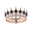 AA01435 Silver Pageant Full Round Adjustable Miss Queen Colorful Winner Crowns Gold Bridal Wedding Circle Princess Tiara