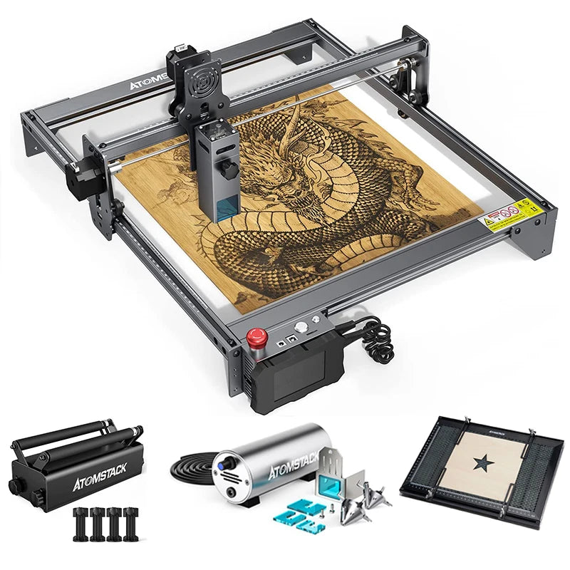 ATOMSTACK A10 Pro S10 Pro X7 Pro With F30 Air Assit Compressor F1 Honeycomb Tumbler Laser Engraver Machine With Rotary