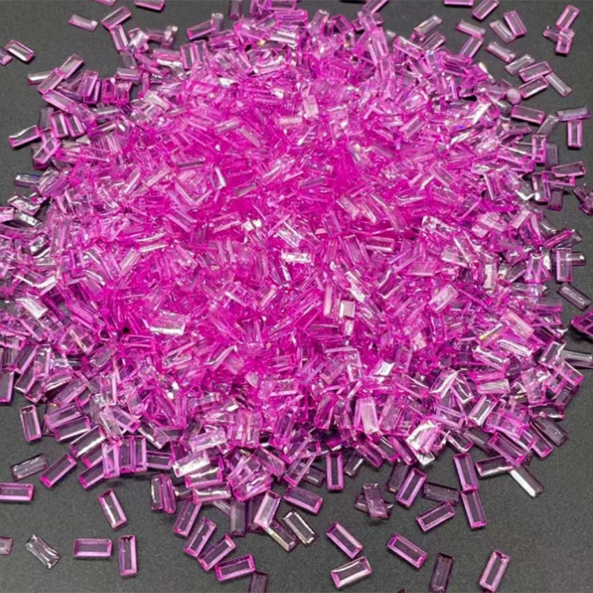 500g 3*7mm Resin Chrystal Clear AB Coated Rectangle Flatback Nail Art Rhinestone Slime Filler Supply Decoration