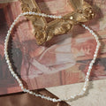 3-4mm Natural Fresh Water Pearl Necklace Baroque Irregular Single Fresh Water Pearl Necklace 14k