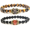 Wholesale Luxury Naturale Stone Bracelets Jewelry Bangle Crown Bangle Couple Bracelet Set Custom