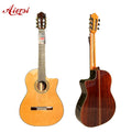 Aiersi Brand Handmade Professional High Glossy Finishing All Solid Cutaway Traditional Spanish Classical Guitar