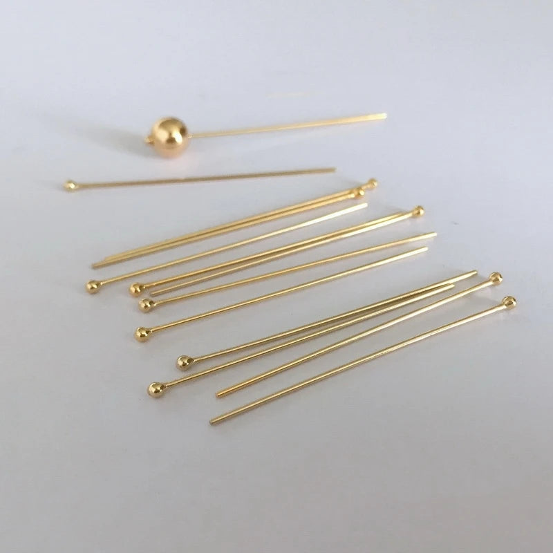 Jewelry Findings 14K Gold Filled Supplies Round Ball Head Pins Earring Accessories