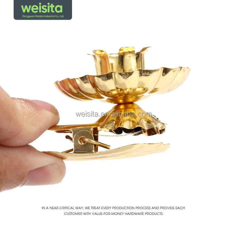 Weisita Classical Metal Candle Holder Clips Christmas Tree Golden Home Decor Candles Accessories 40mm Flat Bottom Stable