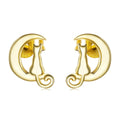 925 Sterling Silver Gold-Color Moon Cat Stud Earrings Hypoallergenic Party Jewelry with Zircon for Engagement SCE1316