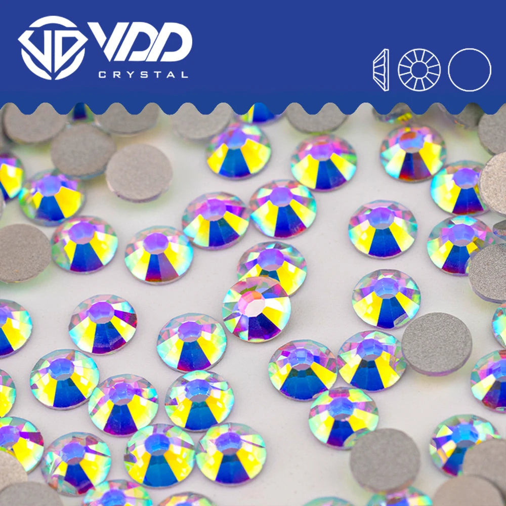 VDD 055 Crystal AB Non-hotfix Ss3-ss50 Rhinestones for Clothes Nail Art Crystal Stones Nail Rhinestones Decoration Diy MegaBDM