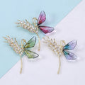 2024 New Design Creative Wheat Butterfly Brooch Korean Style Fashionable Clothing Wedding Party Gifts Children's Alloy