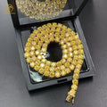 18K Gold Plated Tennis Bracelet 925 Silver 3mm 4mm 6.5mmTennis Necklace Golden Yellow Moissanite Tennis Chain
