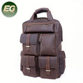 EMH018 Waterproof Outdoor Travel Bag Vintage Style Leather Backpack Men's Crazy Horse Leather Backpack