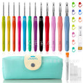 Crochet Beard Bag Crochet Set Colorful TPR Soft Handle Crochet Hook Knitting Tools Multi-model Crochet Combination