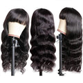 Wholesale Body Wave Brazilian Human Hair Wig with Bang Full Machine Made 100% Virgin Human Hair Wigs for Black Women