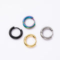 2.5mm Thick Hot Sale Simple Gold Black Round Body Piercing Jewelry Stainless Steel Hoop Earrings Hollow Huggie Stud Earrings
