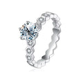 Luxury Jewelry 925 Sterling Sliver Moissanite Diamond Engagement Ring 2CT GRA Certified Round Brilliant Cut Ring for Woman