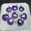 Amethyst Pendant Natural Crystal 925 Silver Heart Shape Amethyst Pendant for Decoration