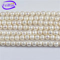 FEIRUN 9-10mm Close to Round AA Cheap Natural White Freshwater Pearl Strand
