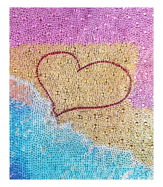 LS Crystal 5D DIY Wall Art Full Special Shape Diamond Embroidery Mosaic Classic Style Printed Seaside Loving Heart Home Decor
