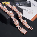 New Design EYES Design VVS GRA Certified Moissanite 18K Gold Plated Cuban Link Bracelet Hiphop Jewelry Necklace Pearl Setting