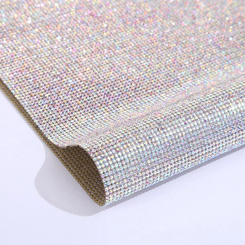 Bling Heat Transfer Self Adhesive Hotfix Rhinestone Sheet Hot Fix Crystal Clear Glass Rhinestone Sticker Sheet